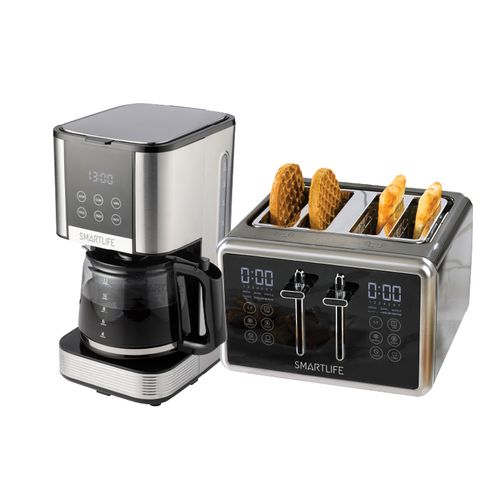 COMBO CAFETERA DIGITAL + TOSTADORA DIGITAL 4 PANES SMARTLIFE