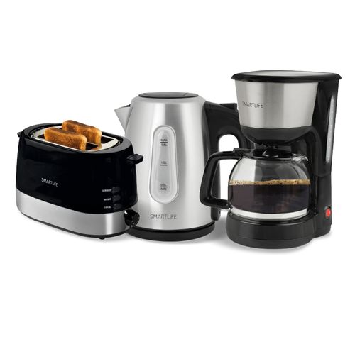 COMBO TOSTADORA + JARRA ELÉCTRICA + CAFETERA SMARTLIFE