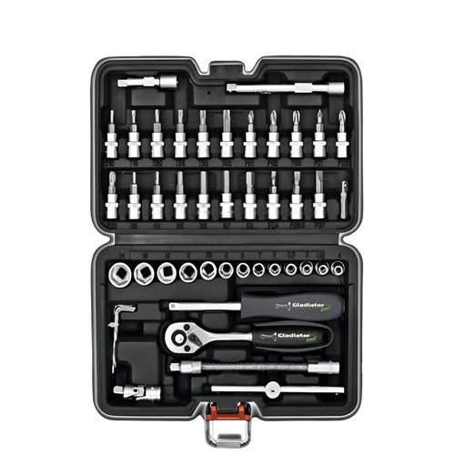 KIT DE JUEGO DE TUBO DE 1/4" - 46 PIEZAS CROMO VANADIO GLADIATOR