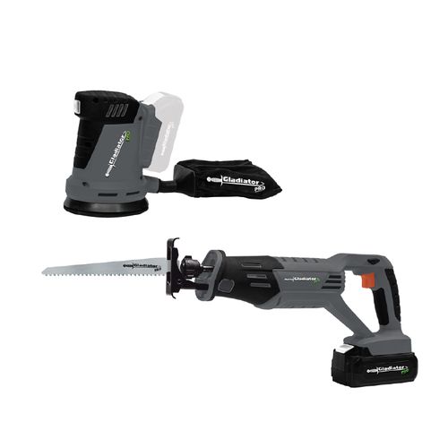 SIERRA SABLE + LIJADORA + BATERIA 18V + CARGADOR GLADIATOR
