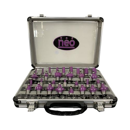 KIT DE 30 FRESAS PARA ROUTER EJE DE 1/2" NEO